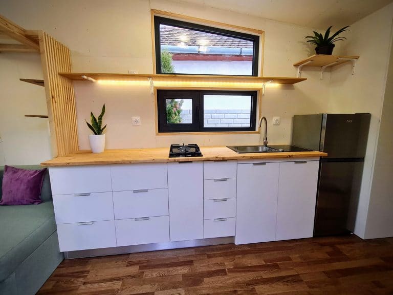 2.4 meter kitchen in tiny house on wheels